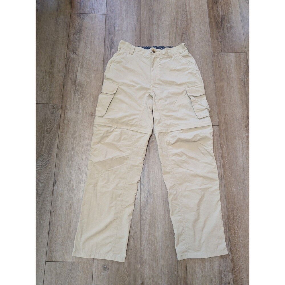 REI Pants Mens Tan Khaki Convertible Cargo Zip Off Hiking Outdoor size M